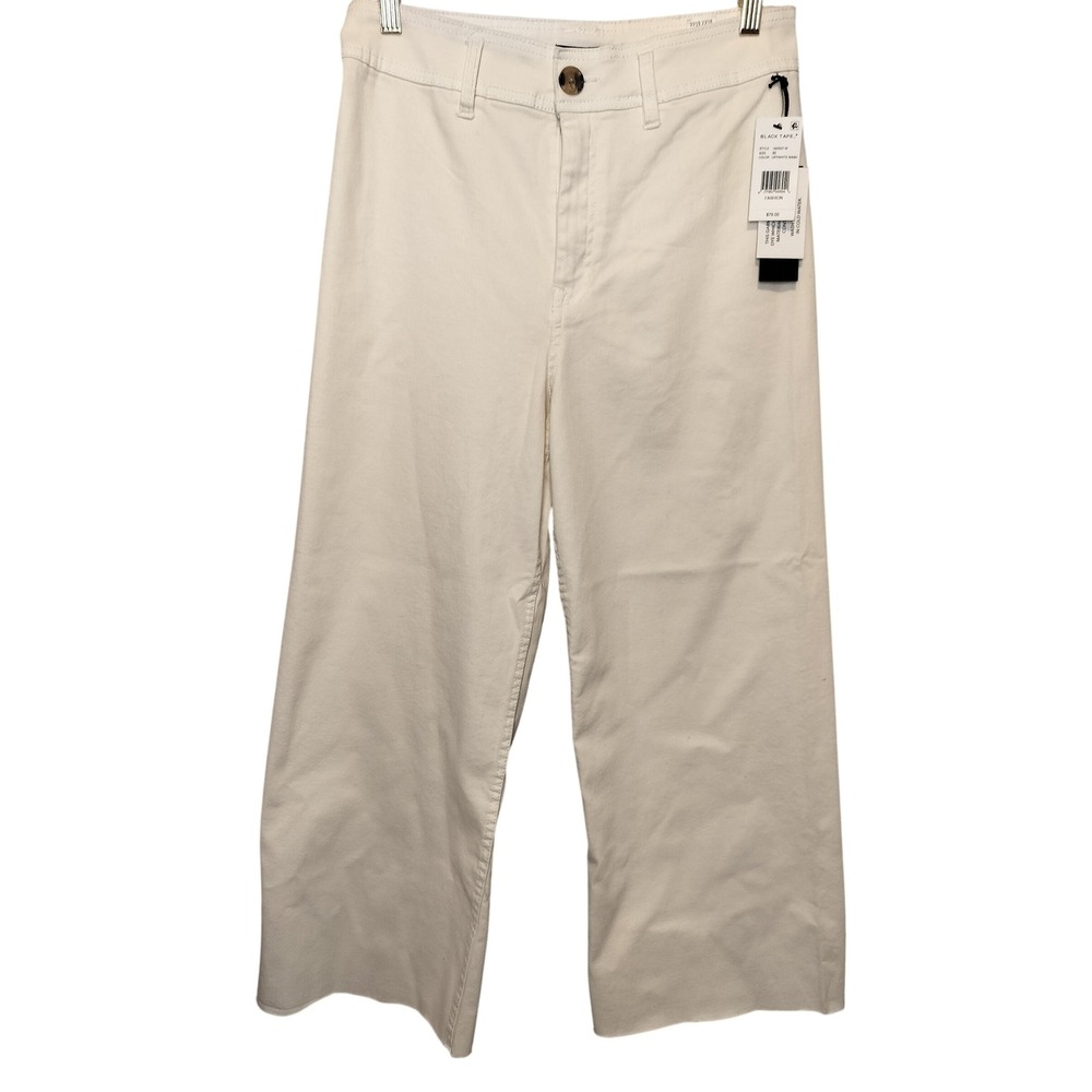 BLACK TAPE Women Off White Wash‎ Wide Leg Cropped Pants Size 30